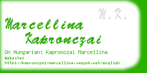 marcellina kapronczai business card